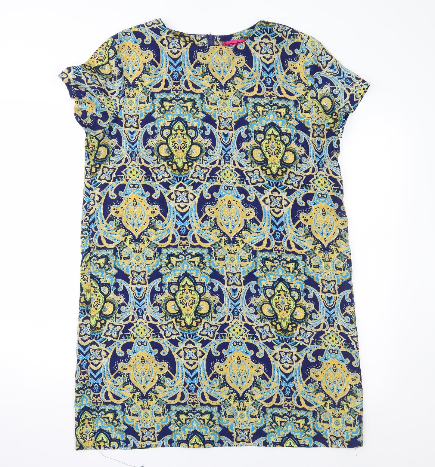 Boohoo Womens Blue Geometric  Shift  Size 12