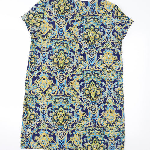 Boohoo Womens Blue Geometric  Shift  Size 12