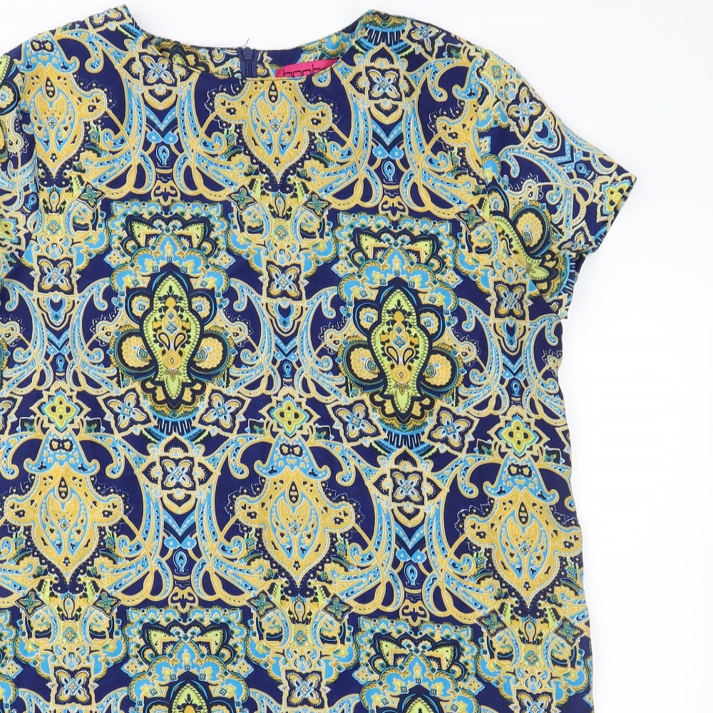 Boohoo Womens Blue Geometric  Shift  Size 12