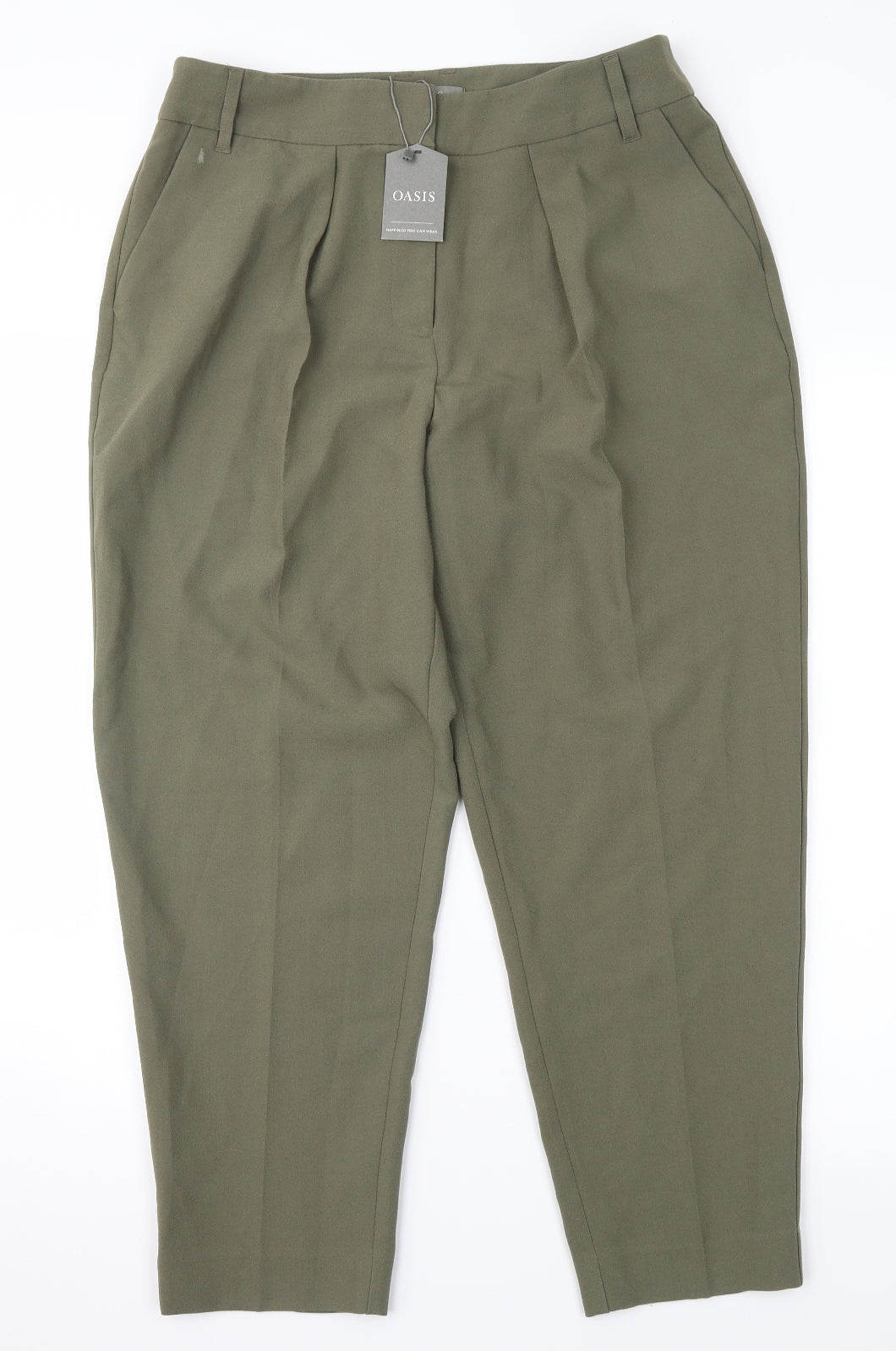 Oasis Womens Green   Cropped Trousers Size 12 L25 in