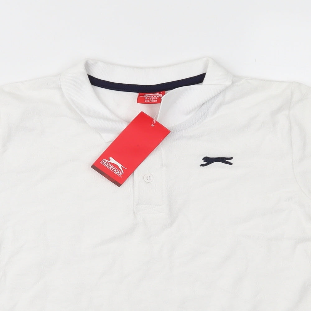 Slazenger Boys White   Basic Polo Size 5-6 Years