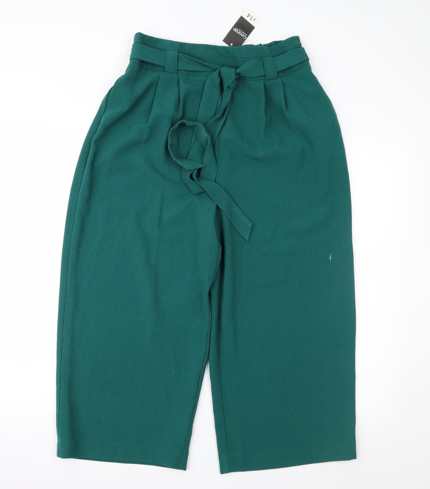 George Womens Green   Cropped Trousers Size 12 L20 in