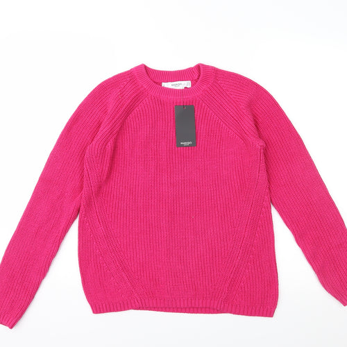 Mango Womens Pink  Knit Pullover Jumper Size S