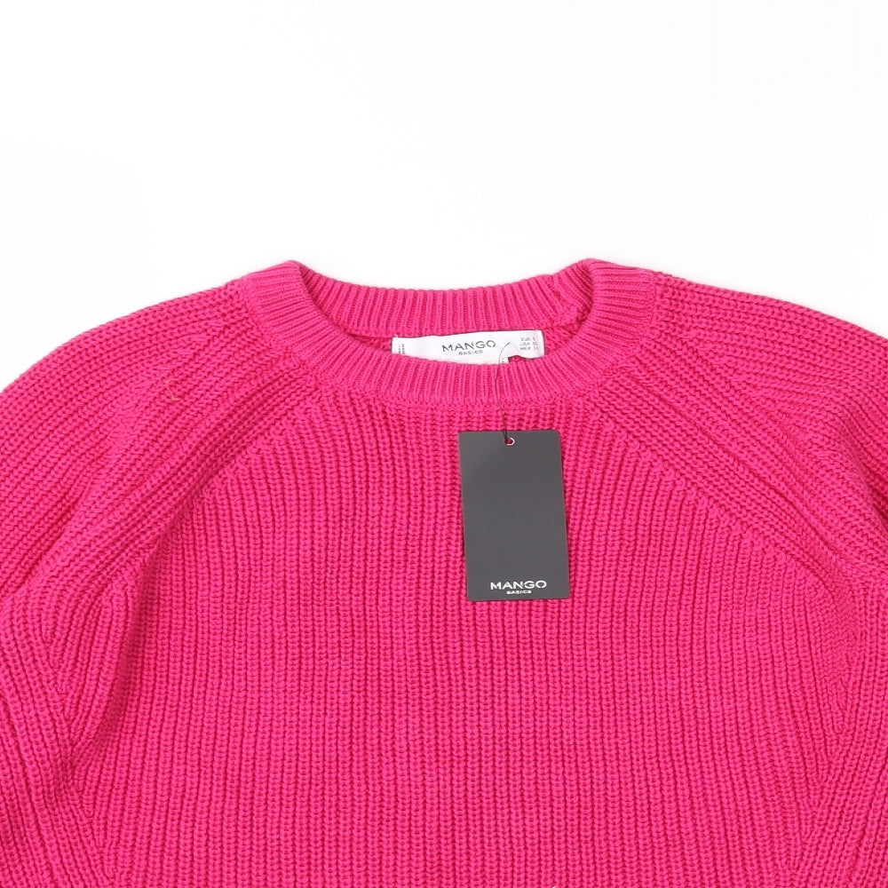 Mango Womens Pink  Knit Pullover Jumper Size S