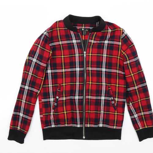 Cutie Womens Red Check  Jacket Coat Size 8