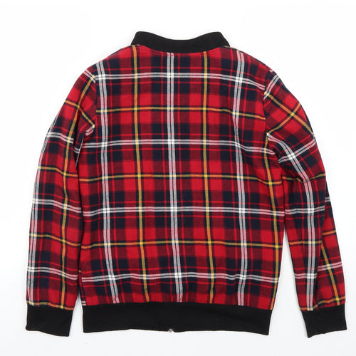 Cutie Womens Red Check  Jacket Coat Size 8