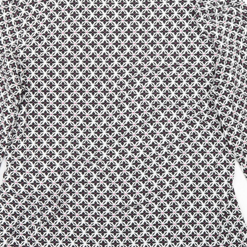 TU Womens White Floral  Basic T-Shirt Size 14