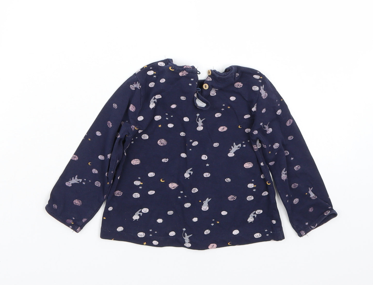 Zara Girls Blue  Rayon Basic T-Shirt Size 12 Months