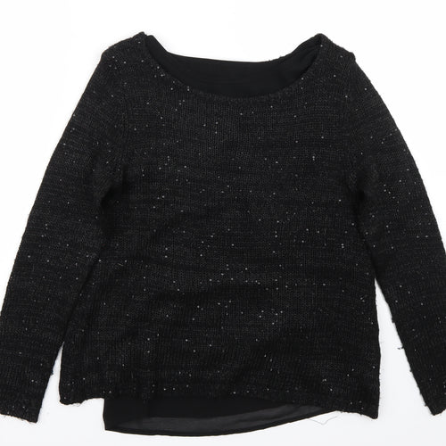 Fransa Womens Black   Pullover Jumper Size S