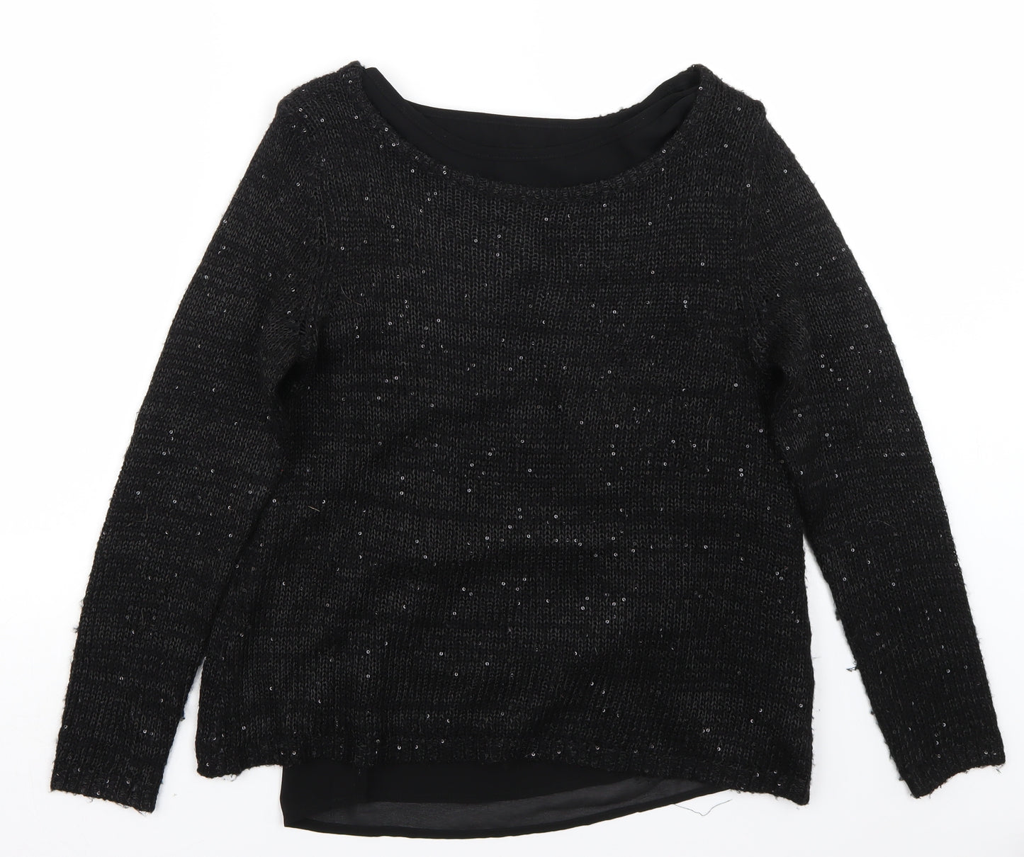 Fransa Womens Black   Pullover Jumper Size S