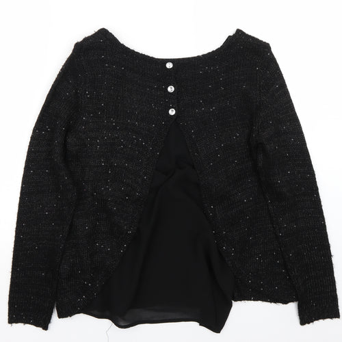 Fransa Womens Black   Pullover Jumper Size S
