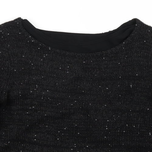 Fransa Womens Black   Pullover Jumper Size S
