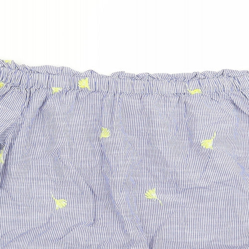 F&F Womens Blue Striped  Basic T-Shirt Size 10