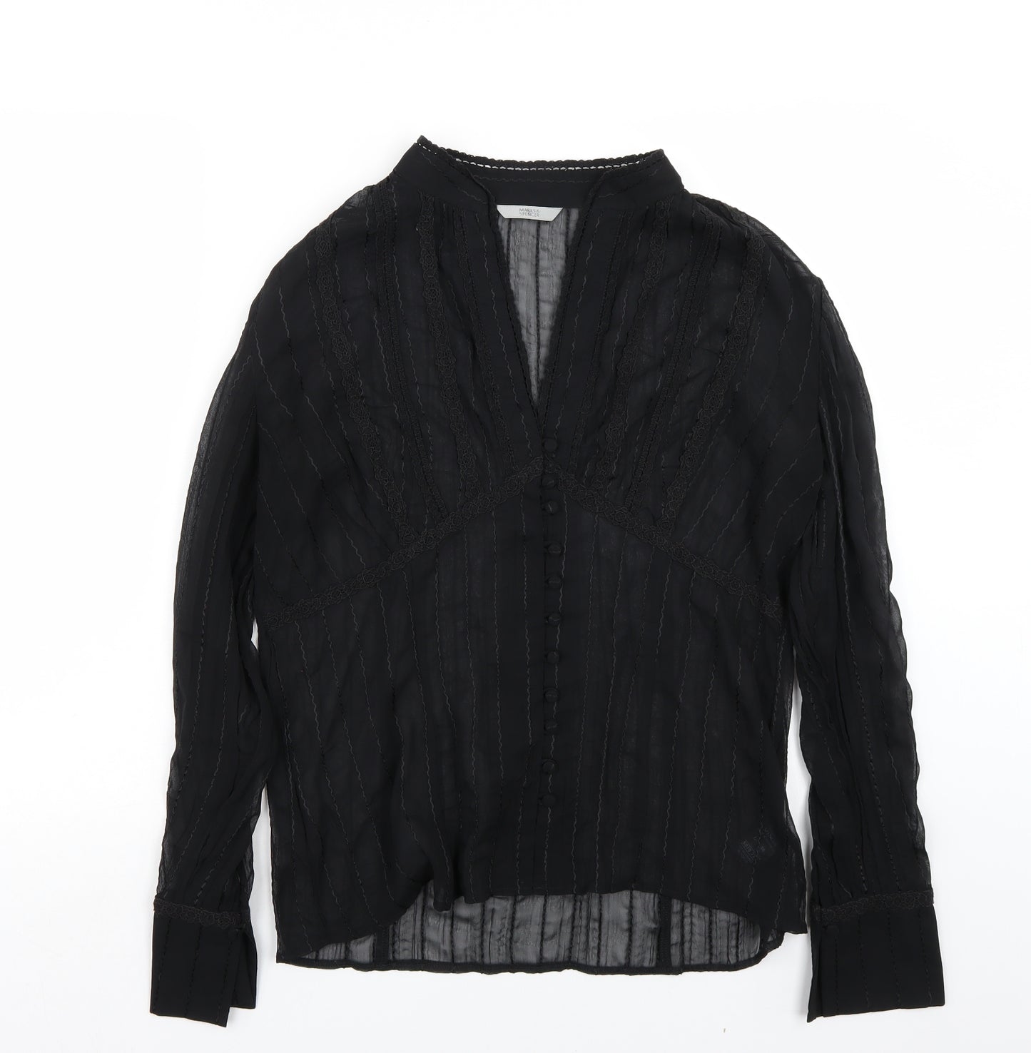 Marks and Spencer Womens Black   Basic Button-Up Size 16