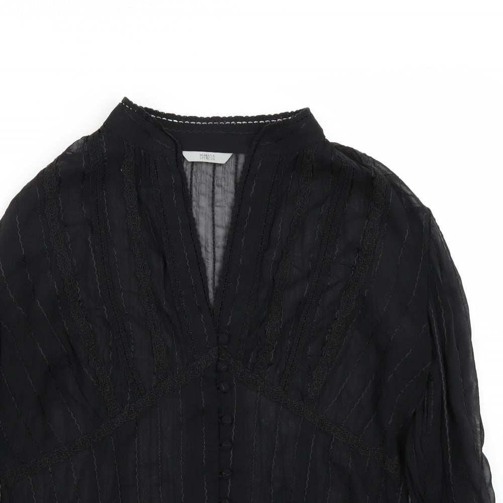 Marks and Spencer Womens Black   Basic Button-Up Size 16