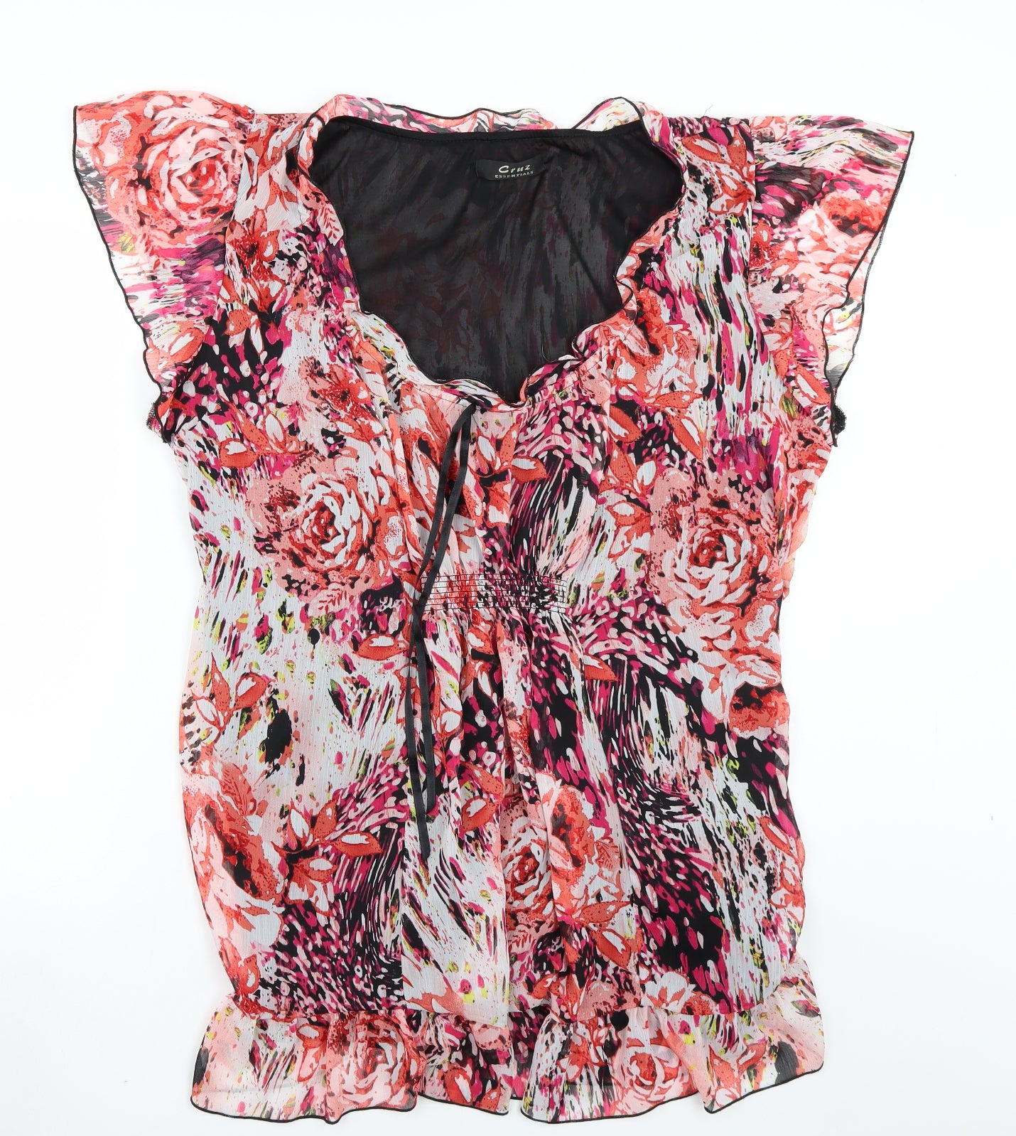 Cruz Womens Pink Floral  Basic T-Shirt Size 26