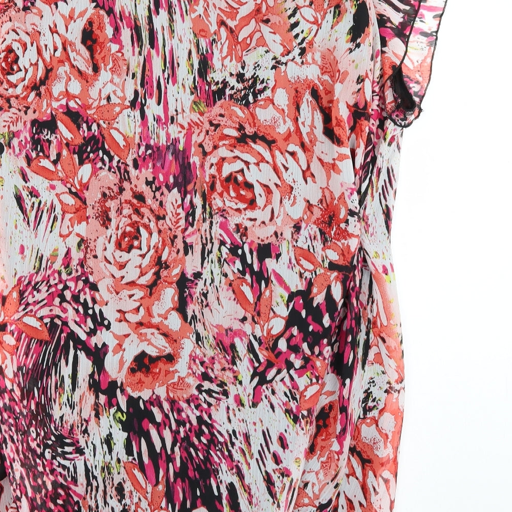 Cruz Womens Pink Floral  Basic T-Shirt Size 26