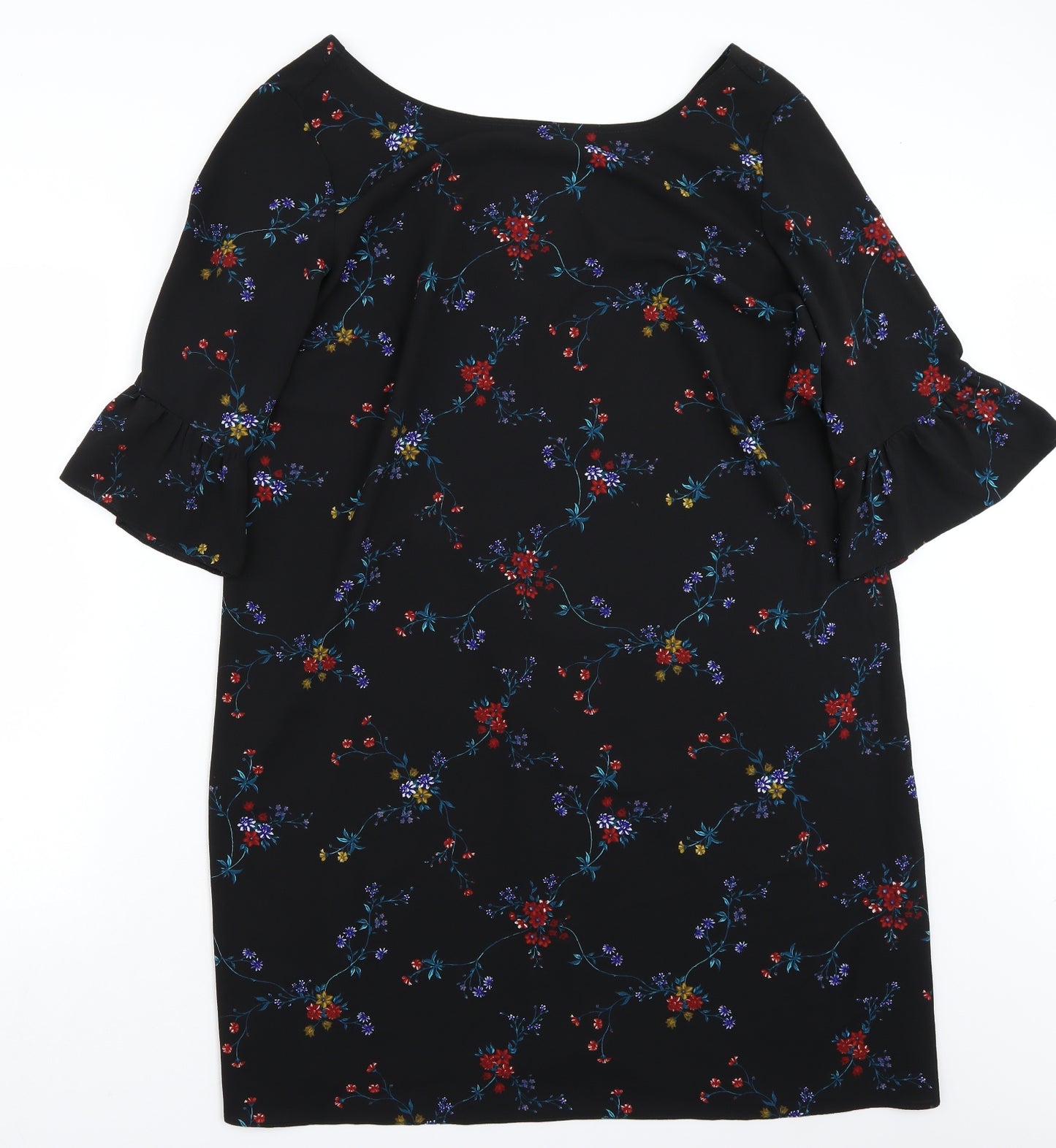 Papaya Womens Black Floral Rayon A-Line  Size 20