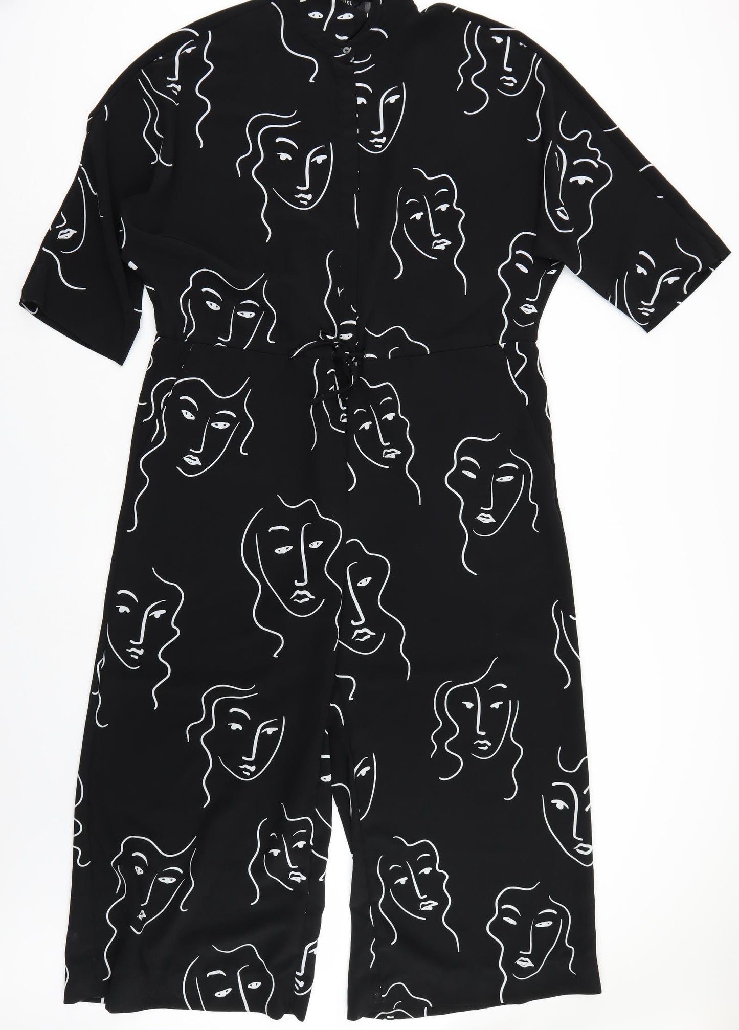 Monki Womens Black Geometric  Jumpsuit One-Piece Size M
