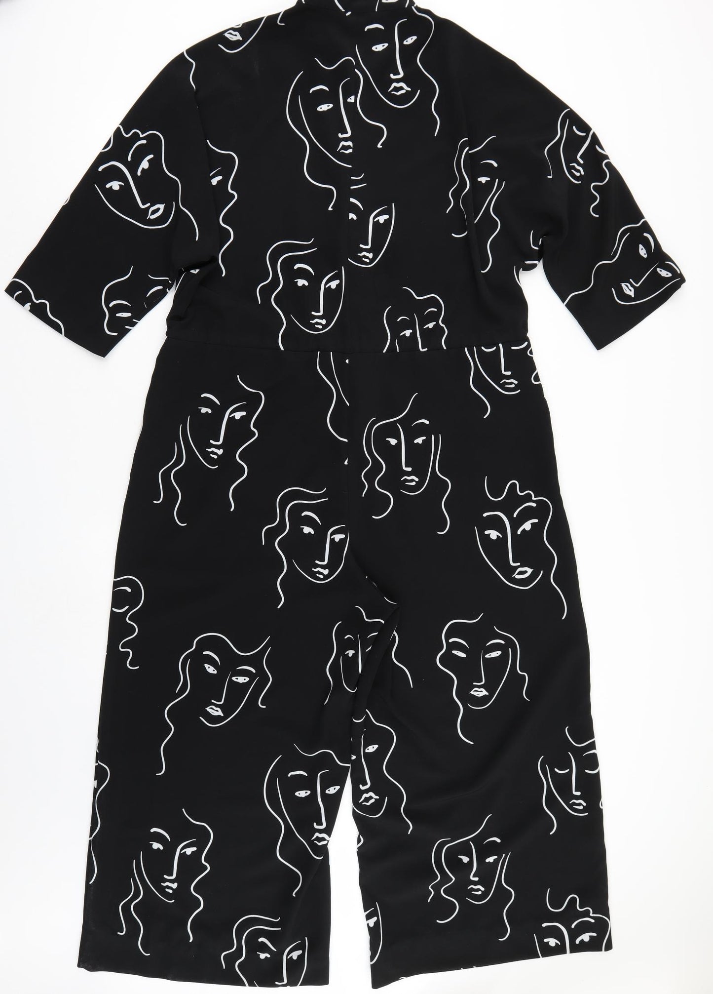 Monki Womens Black Geometric  Jumpsuit One-Piece Size M