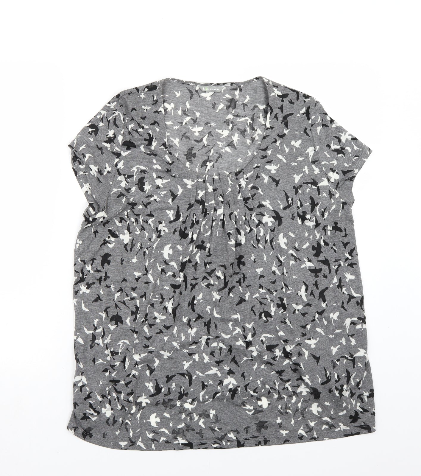Marks and Spencer Womens Grey   Basic T-Shirt Size 18