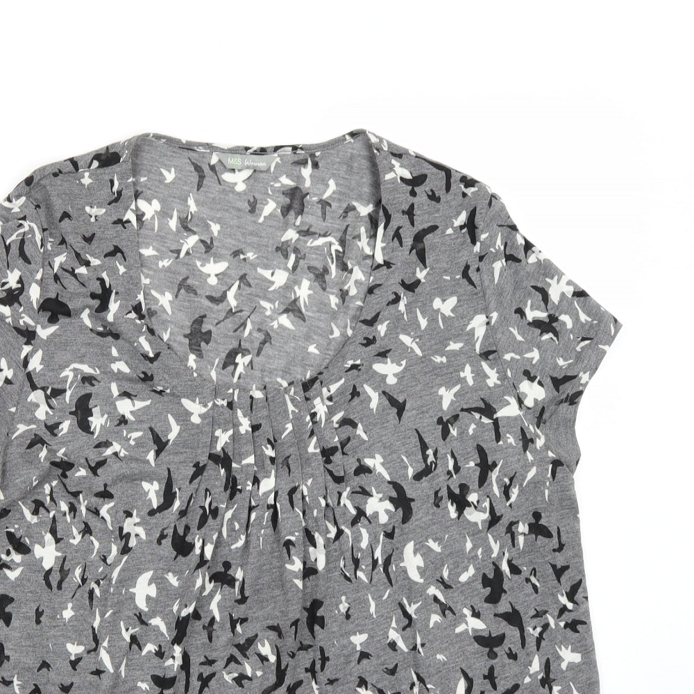 Marks and Spencer Womens Grey   Basic T-Shirt Size 18