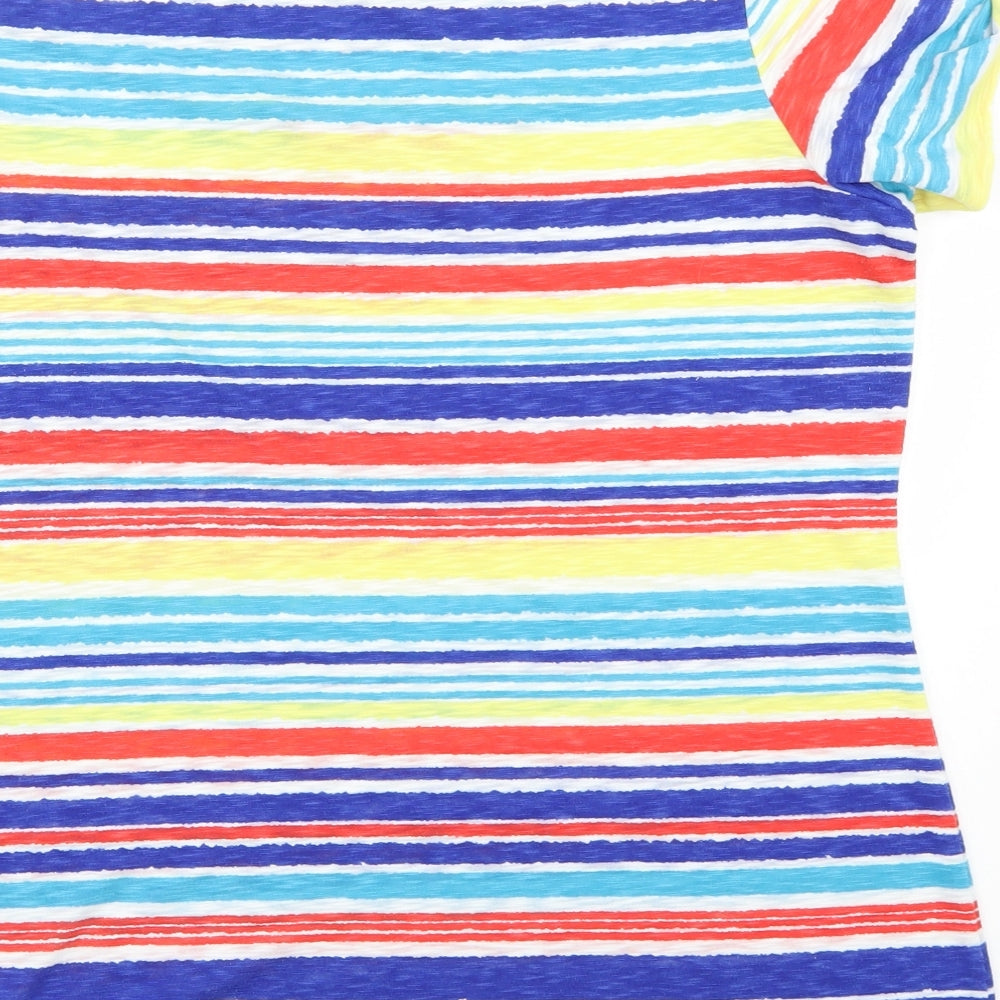 Per Una Womens Multicoloured Striped  Basic T-Shirt Size 18