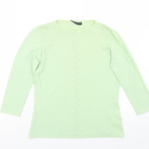 Karen Scott Womens Green   Basic T-Shirt Size S