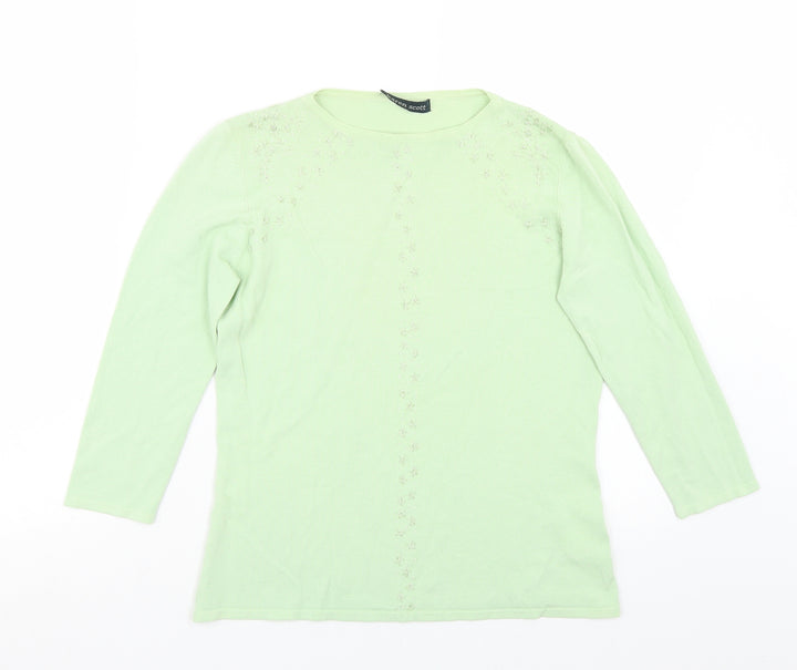 Karen Scott Womens Green   Basic T-Shirt Size S