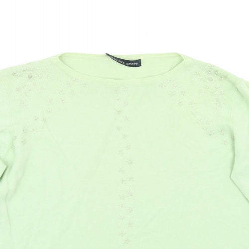 Karen Scott Womens Green   Basic T-Shirt Size S