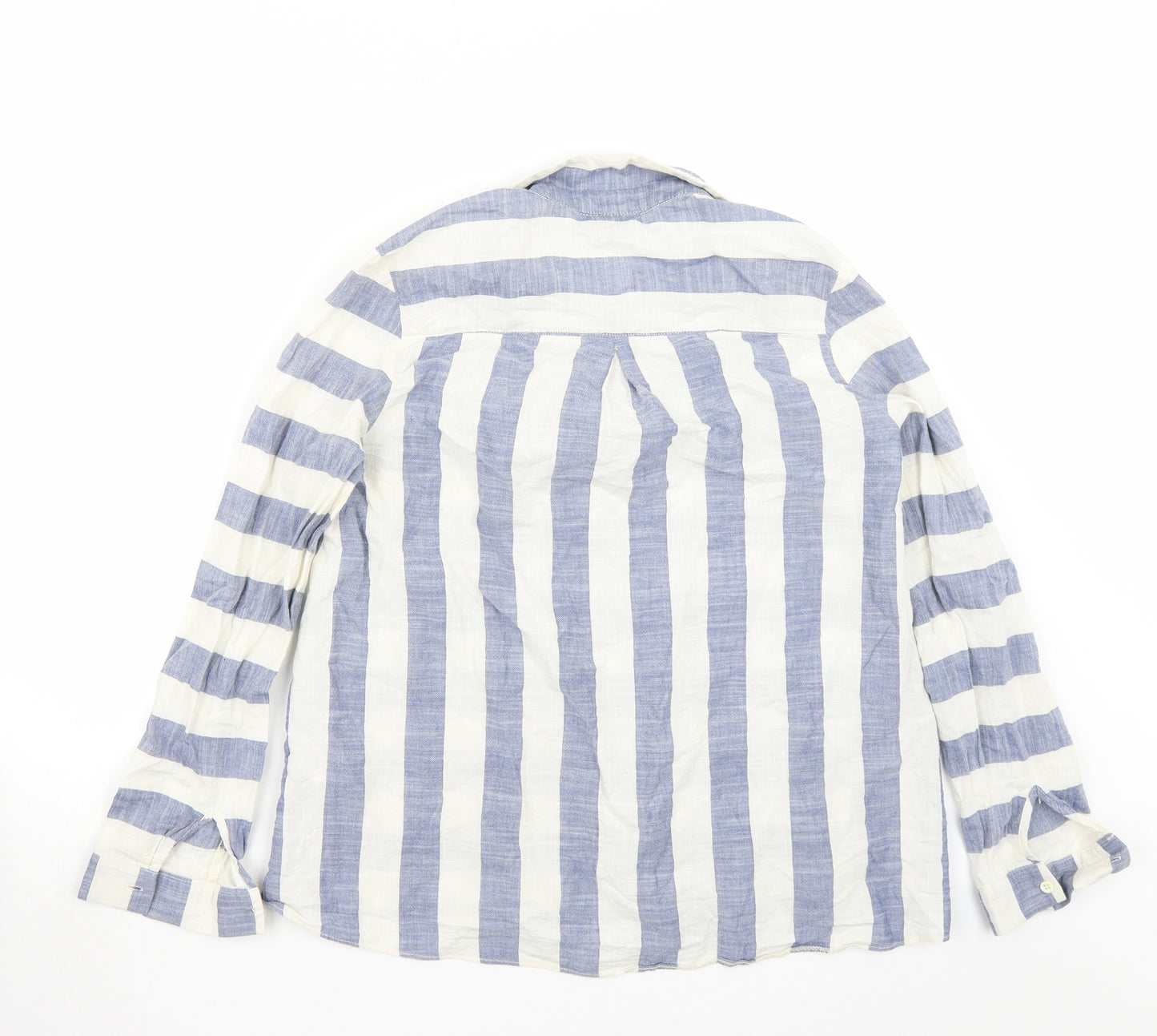 Topshop Womens Blue Striped  Basic Button-Up Size 10