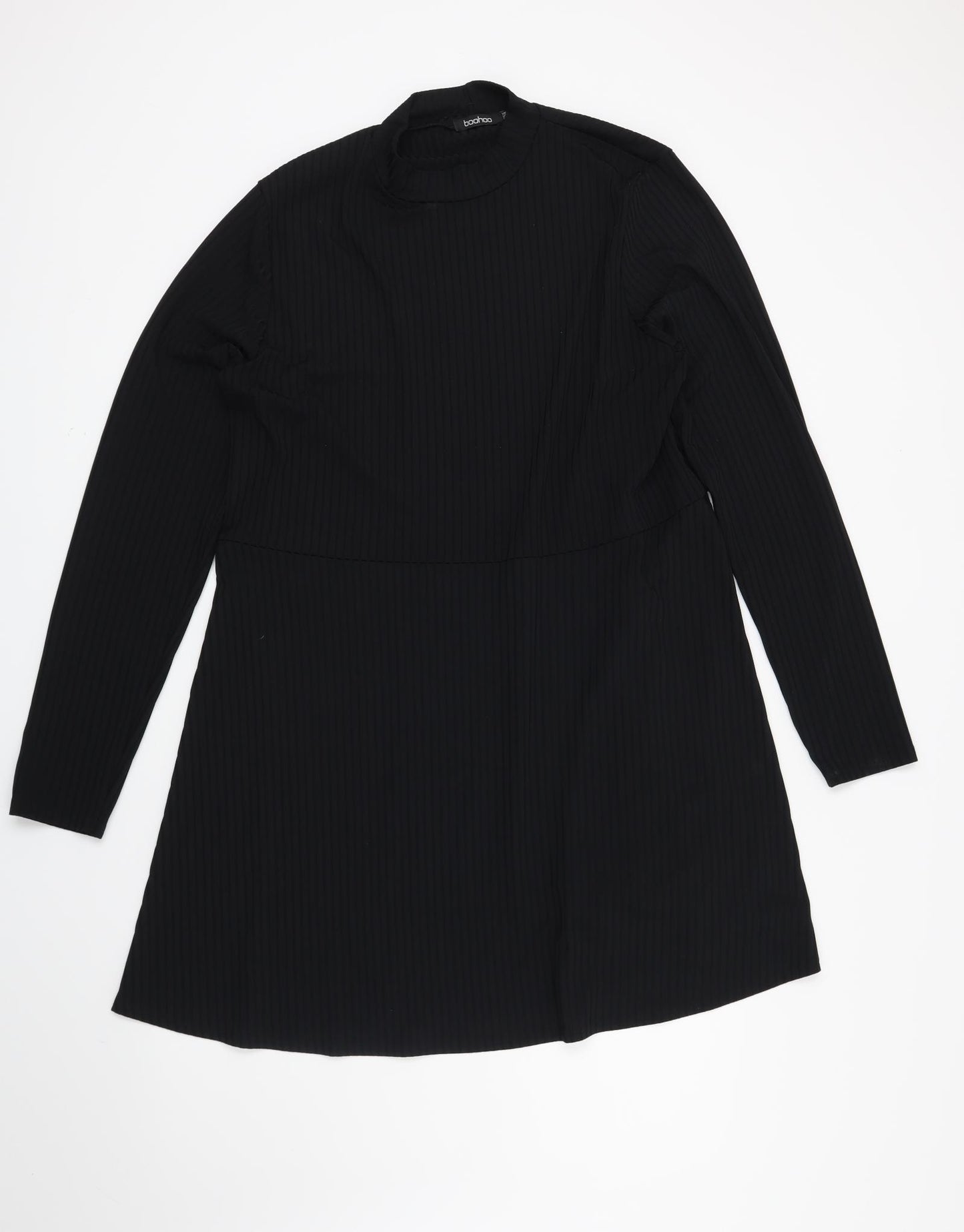 Boohoo Womens Black Striped  Fit & Flare  Size 22