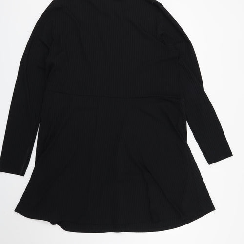 Boohoo Womens Black Striped  Fit & Flare  Size 22