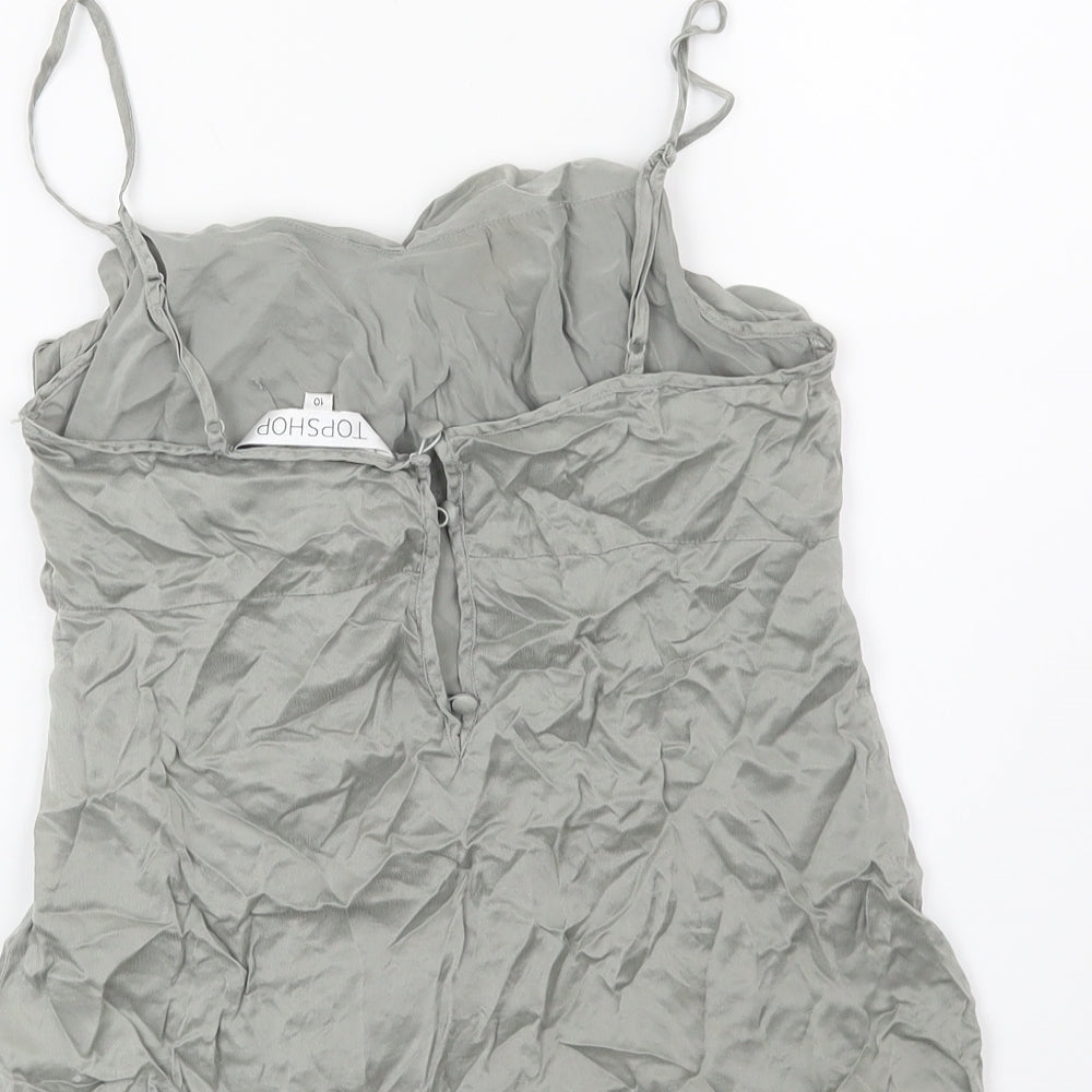 Topshop Womens Grey   Basic Blouse Size 10