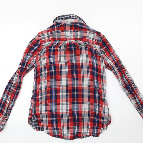 Papaya Womens Red Check  Basic Button-Up Size 10