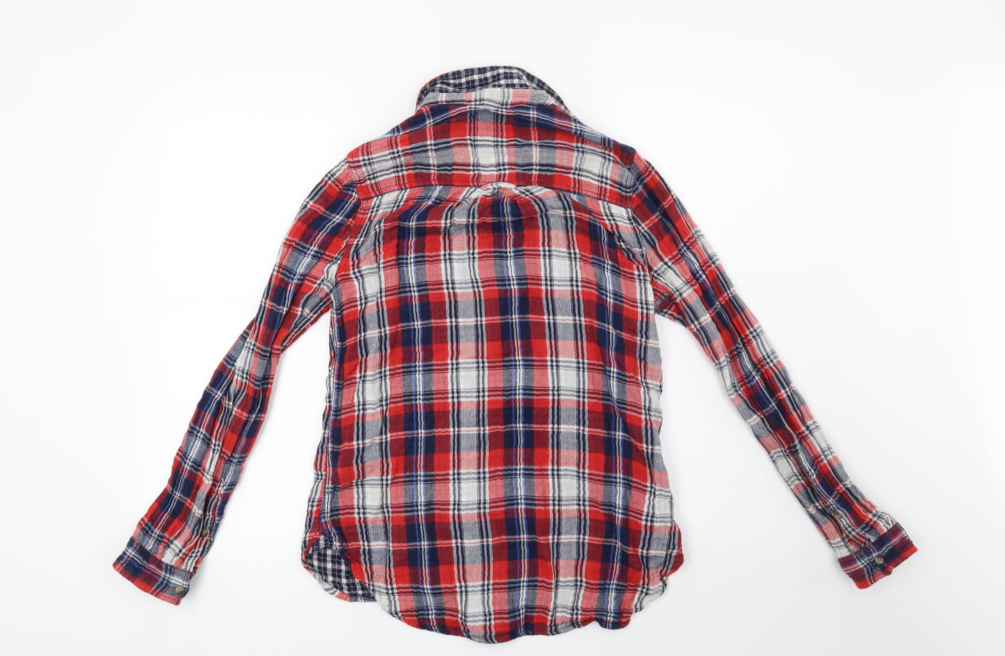 Papaya Womens Red Check  Basic Button-Up Size 10