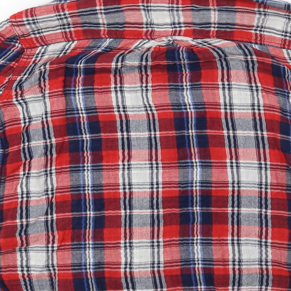 Papaya Womens Red Check  Basic Button-Up Size 10