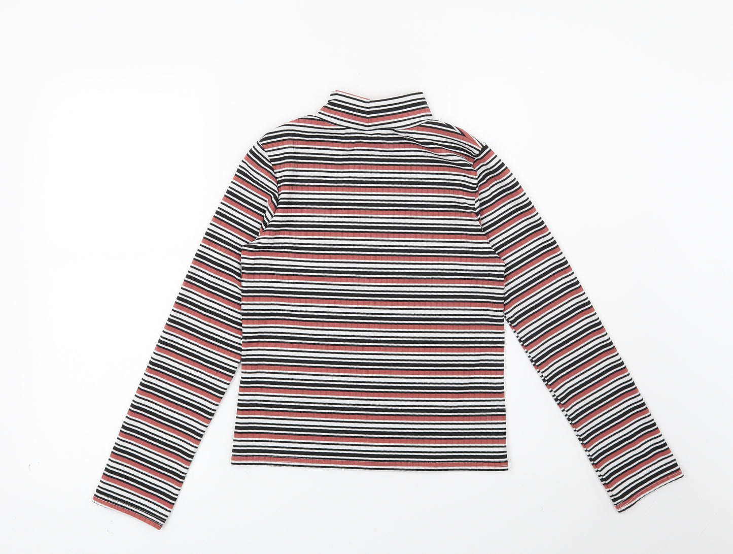Preworn Girls Red Striped  Basic Blouse Size 12 Years