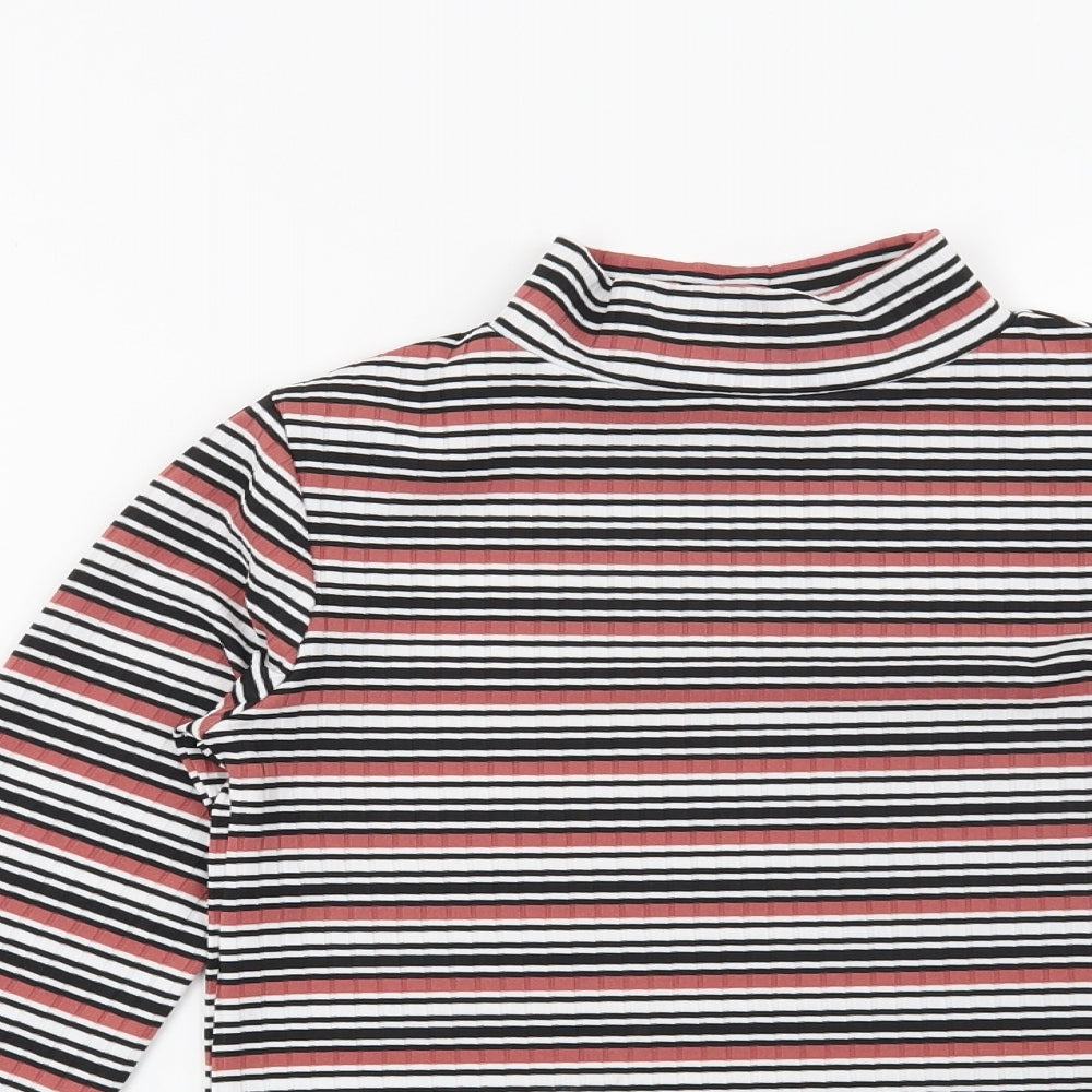 Preworn Girls Red Striped  Basic Blouse Size 12 Years