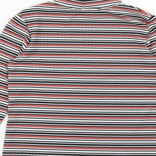 Preworn Girls Red Striped  Basic Blouse Size 12 Years