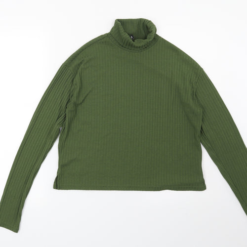 H&M Womens Green Striped  Pullover Sweatshirt Size S