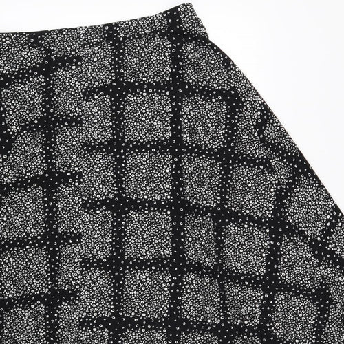 George Womens Black Animal Print  Skater Skirt Size 16