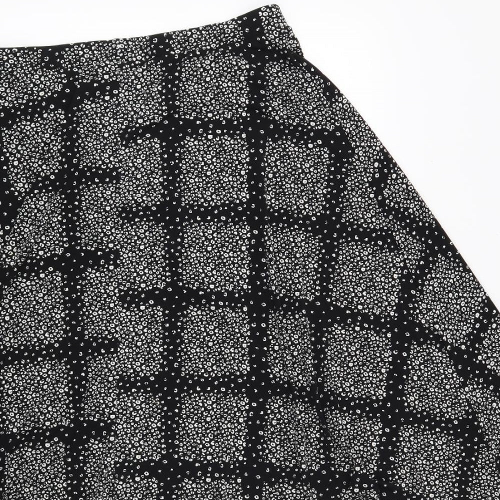 George Womens Black Animal Print  Skater Skirt Size 16