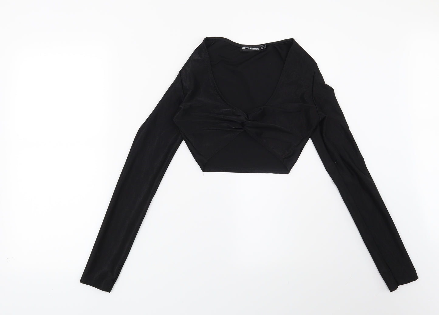 PRETTYLITTLETHING Womens Black   Basic Blouse Size 8