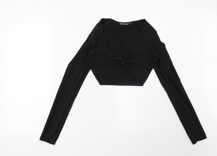 PRETTYLITTLETHING Womens Black   Basic Blouse Size 8