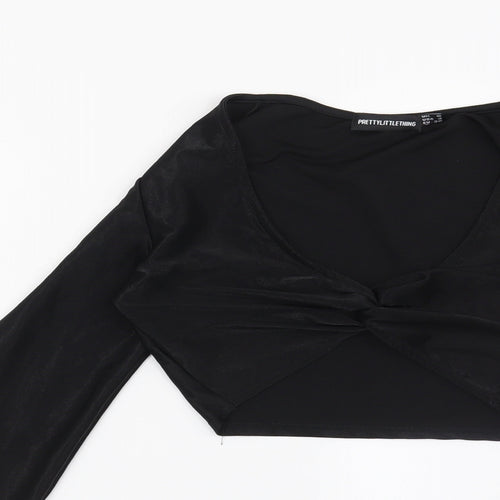 PRETTYLITTLETHING Womens Black   Basic Blouse Size 8