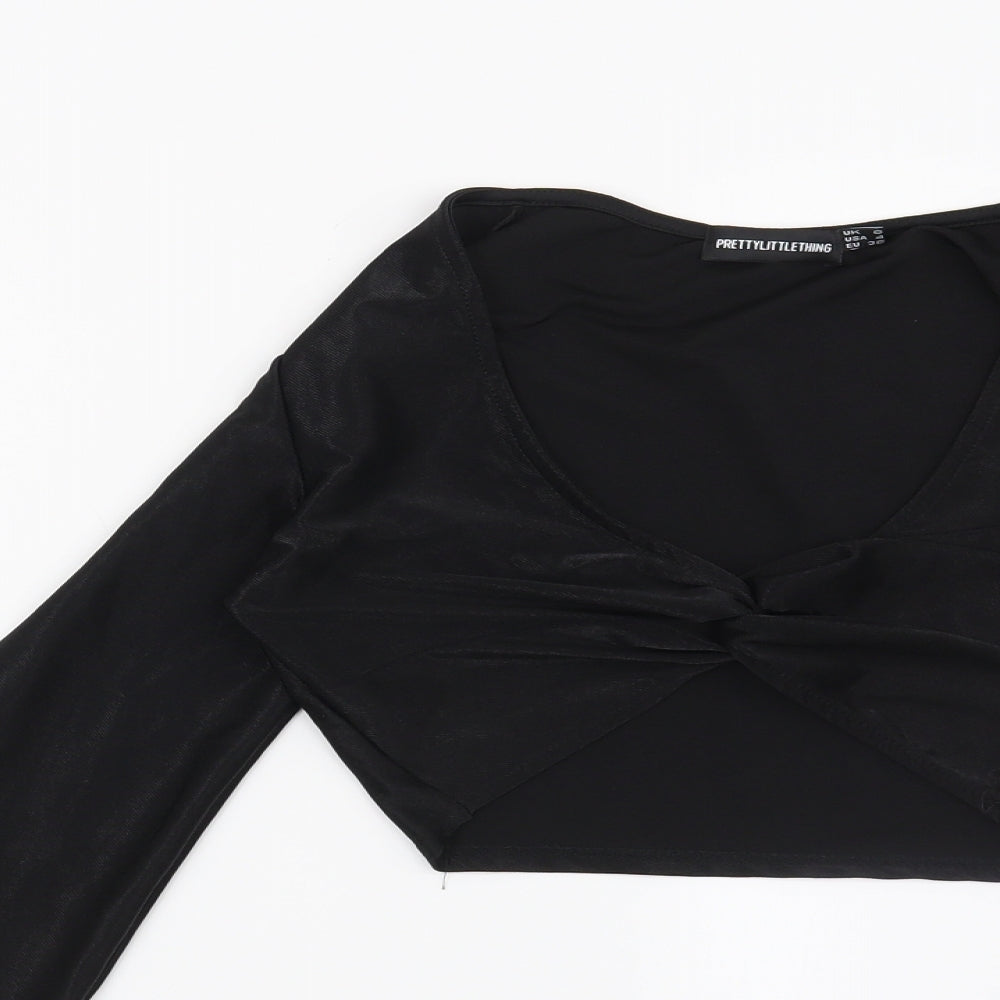 PRETTYLITTLETHING Womens Black   Basic Blouse Size 8