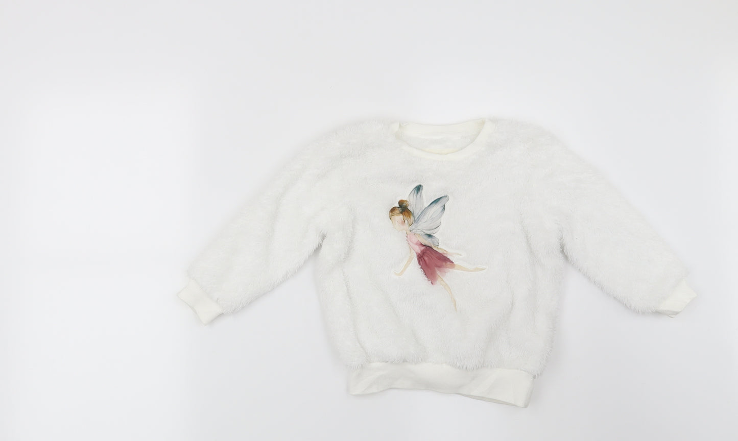 NEXT Girls White   Pullover Jumper Size 2-3 Years  - Fairy