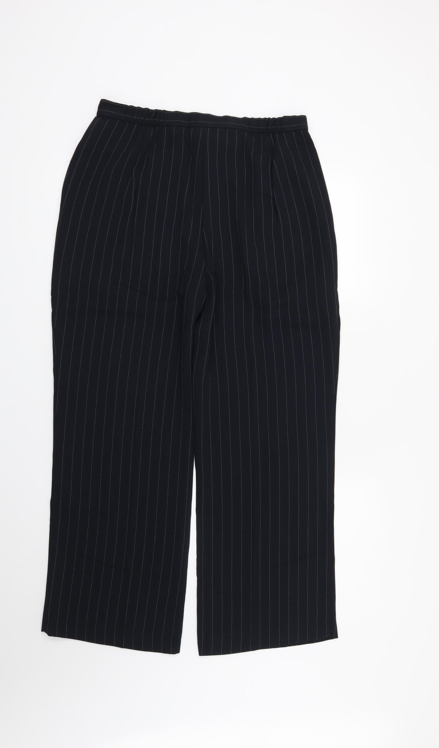 Marks and Spencer Womens Blue Striped  Trousers  Size 14 L28 in