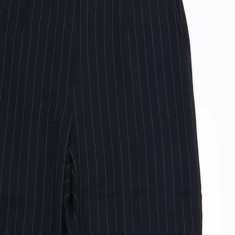 Marks and Spencer Womens Blue Striped  Trousers  Size 14 L28 in